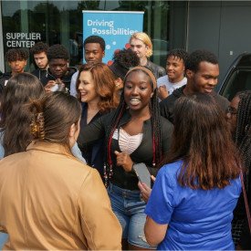 Group of students at event